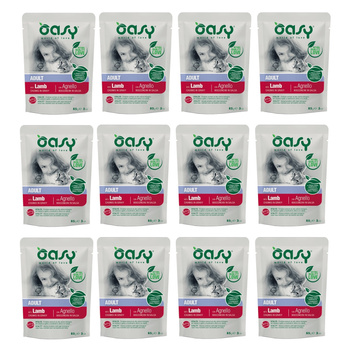 OASY CHUNKS IN GRAVY MOKRA KARMA DLA KOTA JAGNIĘCINA W SOSIE SASZETKA 12x85g