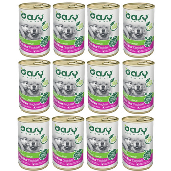 OASY ADULT MEDIUM LARGE MOKRA KARMA DLA PSÓW ŚREDNIE DUŻE RASY DZIK 12x400g
