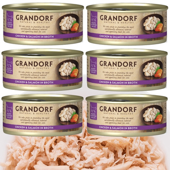 GRANDORF FILET KURCZAKA Z ŁOSOSIEM KARMA KOTA ALERGIE POKARMOWE 6x70g