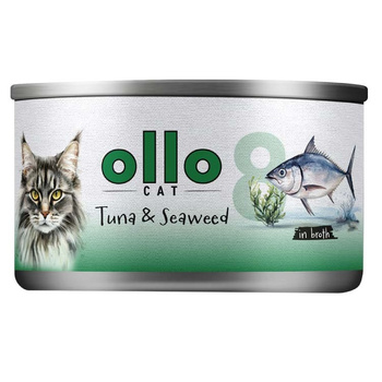  OLLO nr8 MOKRA KARMA W PUSZCE DLA KOTA KOCIĄT NATURALNA TUŃCZYK I WODOROSTY 70g