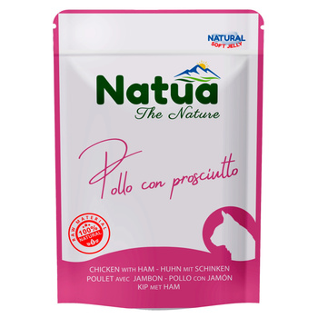 NATUA NATURAL MOKRA KARMA DLA KOTÓW KURCZAK Z SZYNKĄ W GALARETCE SASZETKA KOTA 70g