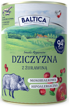 BALTICA KARMA DLA PSA DZICZYZNA Z ŻURAWINĄ 400g