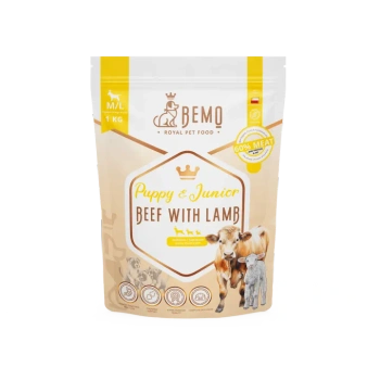 BEMO PUPPY JUNIOR KARMA DLA SZCZENIĄT RAS ŚREDNICH I DUŻYCH WOŁOWINA JAGNIĘCINA 1kg