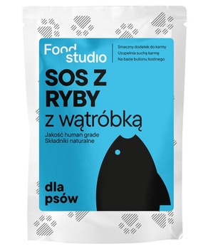 SOS I BULION KOSTNY DLA PSÓW PSA RYBA I WĄTRÓBKA FOOD STUDIO CHEFS 100ml