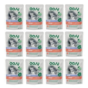 OASY CHUNKS IN GRAVY MOKRA KARMA DLA KOTA ŁOSOŚ W SOSIE SASZETKA 12x85g