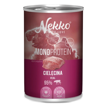 NEKKO MONOPROTEIN ADULT MOKRA KARMA DLA PSA CIELĘCINA 400g