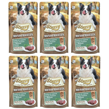  STUZZY MONOPROTEIN MOKRA KARMA DLA PSA CIELĘCINA Z BOTWINKĄ 6x150g