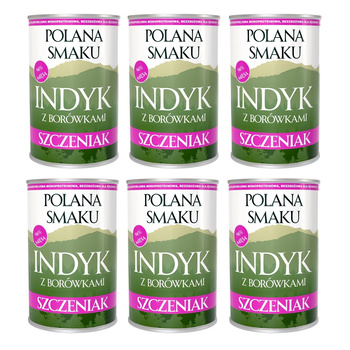 POLANA SMAKU KARMA DLA SZCZENIĄT MOKRA INDYK Z BORÓWKAMI 6x400g