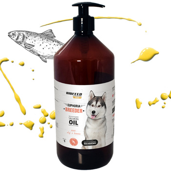 BIOFEED EUPHORIA SALMON OIL OLEJ Z ŁOSOSIA DLA PSA KOTA 1000ml