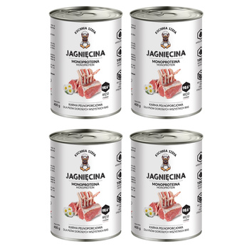 KUCHNIA SZEFA MOKRA KARMA DLA PSA MONOPROTEINOWA JAGNIĘCINA 4x400g