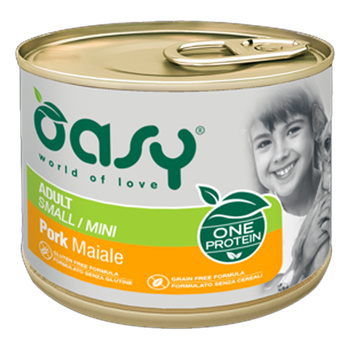 OASY PIES ONE PROTEIN ADULT MINI WIEPRZOWINA PUSZKA 200g