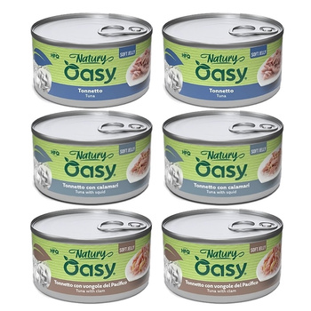  MOKRA KARMA DLA KOTA OASY NATURY SOFT JELLY MIX SMAKÓW Z TUŃCZYKIEM 6x150g