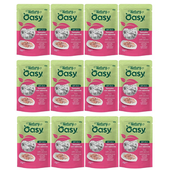  MOKRA KARMA DLA KOTA OASY NATURY SOFT JELLY TUŃCZYK Z ŁOSOSIEM 12x70g