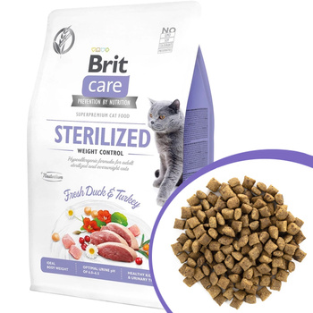 BRIT CARE CAT GRAIN-FREE STERILIZED WEIGHT CONTROL KACZKA/INDYK 400g