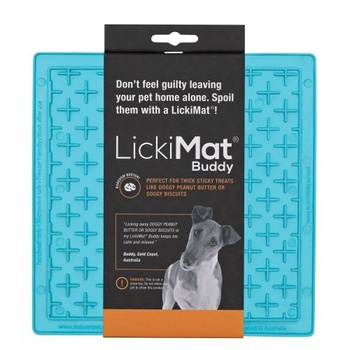 MATA TACKA DO LIZANIA DLA PSA KOTA ANTYSTRESOWA SPOWALNIAJĄCA JEDZENIE LICKIMAT CLASSIC BUDDY TURKUSOWA 20x20cm