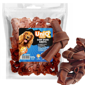 UNIQ PETS MIĘKKIE WĘZEŁKI Z KACZKI MIĘSNY PRZYSMAK DLA PSA 500g