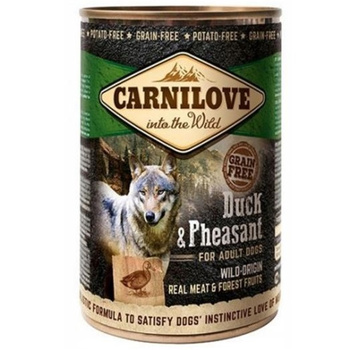 CARNILOVE WILD WET DUCK & PHEASANT FOR ADULT DOGS KARMA DLA PSA KACZKA BAŻANT 400g