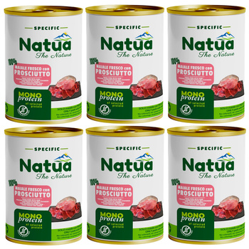 KARMA MOKRA DLA PSA MONOPROTEINOWA NATURALNA NATUA SZYNKA PASZTET 6x400g