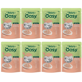 MOKRA KARMA DLA KOTA OASY NATURY SOFT JELLY ŁOSOŚ 8x70g