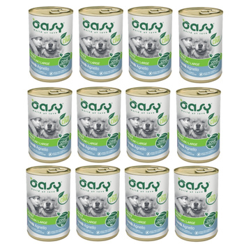 OASY ADULT MEDIUM LARGE MOKRA KARMA DLA PSÓW ŚREDNIE DUŻE RASY JAGNIĘCINA 12x400g