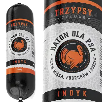 HAPPY SNACKY TRZYPSY  BATON MONOBIAŁKOWY KARMA DLA PSA 900g INDYK