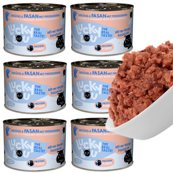 LUCKY LOU LIFESTAGE MOKRA KARMA DLA KOTA POKARM KOTÓW DRÓB BAŻANT 6x200g