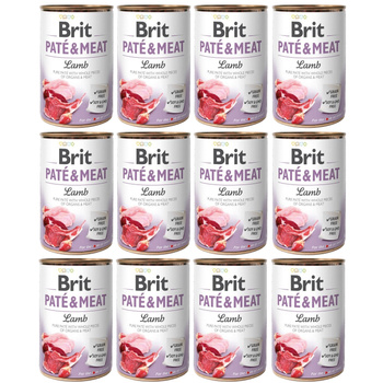 BRIT PATE & MEAT DOG ADULT LAMB KARMA DLA PSA KURCZAK JAGNIĘCINA 12x400g