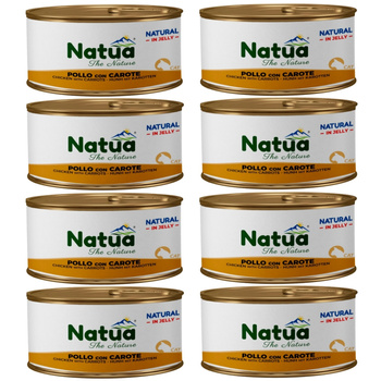 NATUA NATURAL MOKRA KARMA DLA KOTÓW KURCZAK Z MARCHEWKĄ W GALARETCE PUSZKA KOTA 8x85g