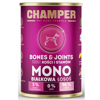 CHAMPER DLA PSA MONOBIAŁKOWA MOKRA KARMA DLA PSÓW BONES & JOINTS ŁOSOŚ 400g