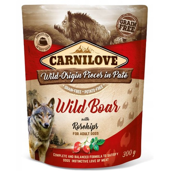 CARNILOVE DOG POUCH WILD BOAR & ROSEHIPS KARMA DLA PSA DZICZYZNA DZIKA RÓŻA 300g