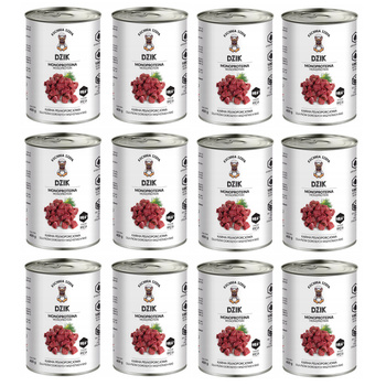 KUCHNIA SZEFA MOKRA KARMA DLA PSA MONOPROTEINOWA DZIK 12x400g