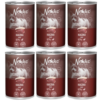NEKKO MONOPROTEIN ADULT MOKRA KARMA DLA PSA KACZKA 6x400g
