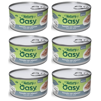 MOKRA KARMA DLA KOTA OASY NATURY SOFT JELLY TUŃCZYK Z KALMARAMI 6x150g