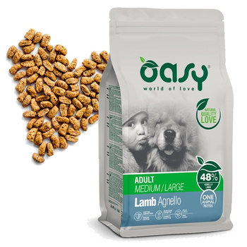OASY KARMA SUCHA DLA PSÓW MEDIUM LARGE LAMB MONOBIAŁKOWA JAGNIĘCINA 2,5kg