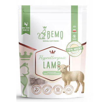 BEMO CAT HYPOALLERGENIC KARMA SUCHA DLA KOTA Z JAGNIĘCINĄ 500g