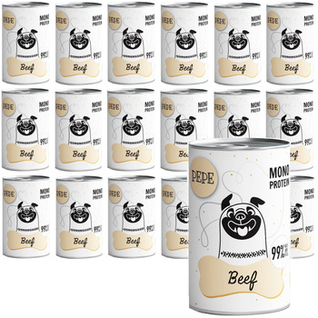 PAKA ZWIERZAKA MOKRA KARMA DLA PSA PEPE BEEF WOŁOWINA 18x400g