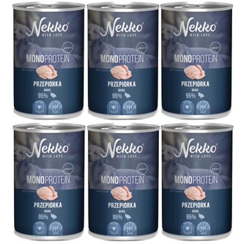 NEKKO MONOPROTEIN ADULT MOKRA KARMA DLA PSA PRZEPIÓRKA 6x400g