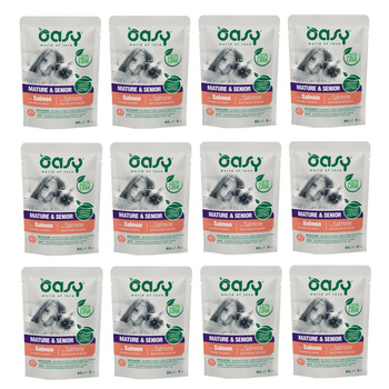 OASY CHUNKS IN GRAVY SENIOR MOKRA KARMA DLA KOTA ŁOSOŚ W SOSIE SASZETKA 12x85g
