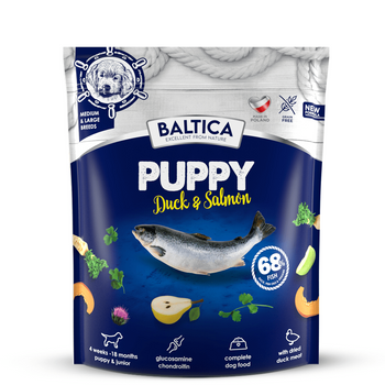 BALTICA PUPPY DUCK SALMON KACZKA ŁOSOŚ KARMA DLA PSA ML 1kg
