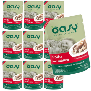 OASY KOT NATURAL KURCZAK/WOŁOWINA SASZETKA 10x70g