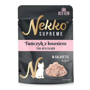 NEKKO SUPREME KITTEN MOKRA KARMA DLA KOCIĄT TUŃCZYK ŁOSOŚ W GALARETCE 70g