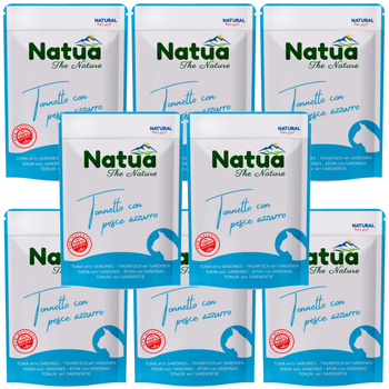 NATUA NATURAL MOKRA KARMA DLA KOTÓW TUŃCZYK Z SARDYNKAMI W GALARETCE SASZETKA KOTA 8x70g