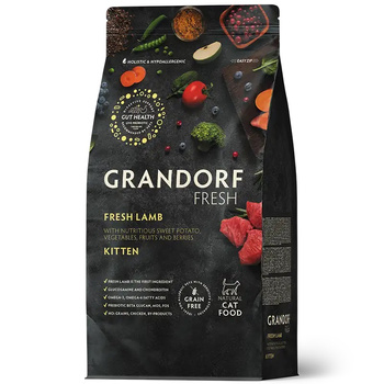 GRANDORF FRESH LAMB KITTEN ŚWIEŻA JAGNIĘCINA BATATY KARMA DLA KOCIĄT 400g