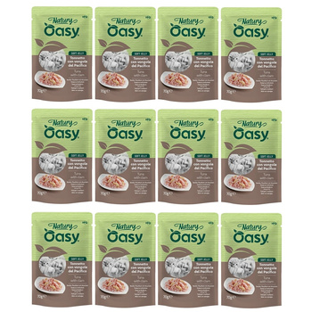 MOKRA KARMA DLA KOTA OASY NATURY SOFT JELLY TUŃCZYK Z MAŁŻAMI 12x70g