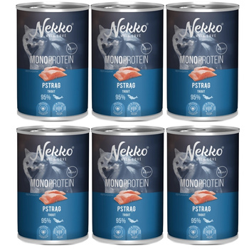 NEKKO MONOPROTEIN ADULT MOKRA KARMA DLA PSA PSTRĄG 6x400g