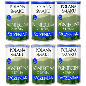  POLANA SMAKU KARMA DLA SZCZENIĄT MOKRA JAGNIĘCINA Z DYNIĄ 6x400g