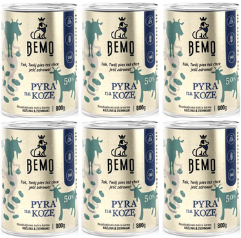 BEMO PAKIET PYRA NA KOZĘ KARMA MOKRA DLA PSA 6x800g