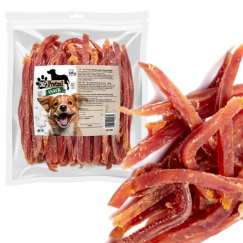 MR PRETZEL PRZYSMAK DLA PSA MIĘSNY MIĘKKIE PASKI Z KACZKI 500g