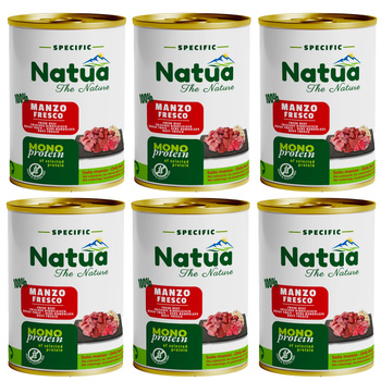 KARMA MOKRA DLA PSA MONOPROTEINOWA NATURALNA NATUA WOŁOWINA PASZTET 6x400g