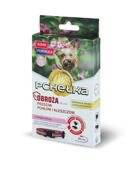 PCHEŁKA PPRZECIW PCHŁOM I KLESZCZOM OBROŻA DLA PSA WODOODPORNA DLA MAŁYCH PSÓW 40cm